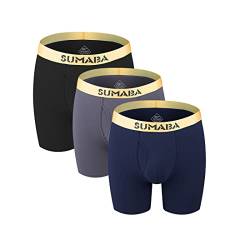 ZUOLAIYIN Herren Boxershorts Weiche Atmungsaktive Bequeme Unterwäsche für Männer mit Langen Beinen von ZUOLAIYIN