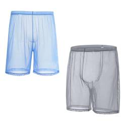 ZUOLAIYIN Herren Sexy Mesh Trunks Stretch Atmungsaktive Unterwäsche Shorts Weiche Lockere Boxershorts von ZUOLAIYIN