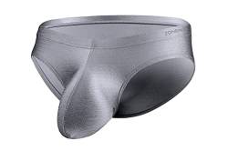 ZUOLAIYIN Herren-Slips Unterhose mit Beutel Herren Nylon Bulge Slip Sexy Unterwäsche für Mann Hipster Stretch Unterhosen Männer Dunkelgrau XXL von ZUOLAIYIN