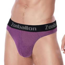 ZUOLAIYIN String Tanga Herren Slips Großer Beutel Herren-Strings Sexy Ausbuchtung Unterwäsche für Mann Männer Strings Polyamide Elasthan Nylon Stretch Lila XL von ZUOLAIYIN