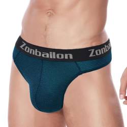 ZUOLAIYIN String Tanga Herren Slips Großer Beutel Herren-Strings Sexy Ausbuchtung Unterwäsche für Mann Männer Strings Polyamide Elasthan Nylon Stretch Loch Blau XL von ZUOLAIYIN