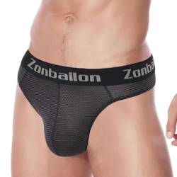 ZUOLAIYIN String Tanga Herren Slips Großer Beutel Herren-Strings Sexy Ausbuchtung Unterwäsche für Mann Männer Strings Polyamide Elasthan Nylon Stretch Schwarz XL von ZUOLAIYIN