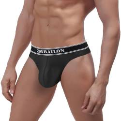 ZUOLAIYIN String Tanga für Männer Herren-Strings mit Großer Beutel Herren Sexy Tanga Slips Hipster Niedrige Taille Neu Schwarz M L XL XXL von ZUOLAIYIN