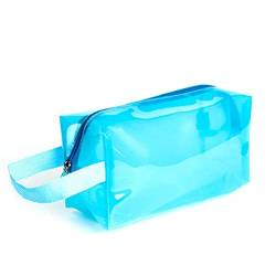 ZUOZUIYQ wasserdichte PVC-Kosmetiktaschen Frauen Transparente Make-up-Tasche Große Kapazität Clutch zum Waschen Bad Kosmetikkoffer Beauty Organizer (Farbe: Blau) von ZUOZUIYQ