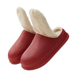 Hausschuhe für Damen - Warme Plüsch-Slip-On-Schuhe - Indoor Outdoor Clog Flauschige Winter-Hausschuhe für Männer und Frauen von ZUREGO