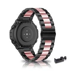 Metall Armband Für Amazfit T-Rex 2 Armband Metall Frauen Männer, Amazfit T-Rex 2 Metallarmband Edelstahl für Männer Kompatibel mit Amazfit T-Rex 2 (M) von ZUREGO