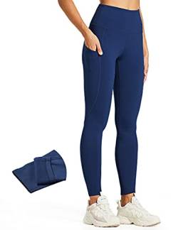 ZUTY Thermo Leggings Damen Gefüttert Leggings Winter High Waist Blickdicht Strumpfhose Mit Fleece Warm Navy blau S von ZUTY