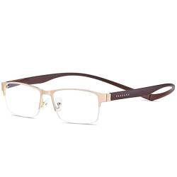 ZUVGEES Metall Magnetische Blaulichtfilter Lesebrille für Herren und Damen Lightweight Anti-blaue Computerbrille (Gold, 2.00) von ZUVGEES