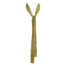 ZUYPSK Damen-Halstuch, glitzernd, lang, Metall, Pailletten, Krawatte, Schal, 160 cm, dünn, schmal, lang, Gold, Einheitsgröße von ZUYPSK