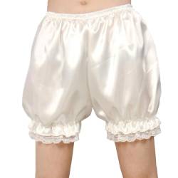 ZUYPSK Damen Unterhose langes Bein Schlüpfer Slip mit Rüschen Spitze Frauen Sicherheits Shorts Unterwäsche Leggings Kurz Yoga Hose Tanzen (Weiß, Einheitsgröße) von ZUYPSK