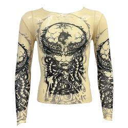 ZUYPSK Männer Tattoo-Shirt transparent Herren Langarmshirt Slim Fit Tattoos Unterhemd Unterwäsche (Cs44, Einheitsgröße) von ZUYPSK