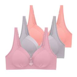 3er Pack BHS Damen Ohne Bügel Push Up BH Set Frauen Sexy Bustier Crop Top Sport-BHS Trainings-BH mit verstellbarem für Alltag Yoga Fitness Sport Outdoor von ZWDC