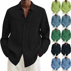 Baumwolle Leinenhemd Herren Hemd Kurzarm Leinenshirt y2k Freizeithemd Businesshemd Sommer Casual Regular Fit Shirt Fur Sommer Strand Surf Für Urlaub von ZWDC