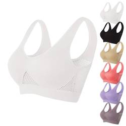 ZWDC Damen BH Große Größen Bra 2024 Neu Sport BH Ohne Bügel Atmungsaktiver und Leichter für Alltag Yoga Fitness Sport BH Damen Ohne Bügel Starker Halt für Damen von ZWDC