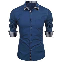 ZWDC Slim fit Hemd Herren, Herren Hemd, leinenhemd Herren Langarm, Hawaii Hemd männer, holzfällerhemd Herren gefüttert, unterhemden Herren Weiss, Sale von ZWDC