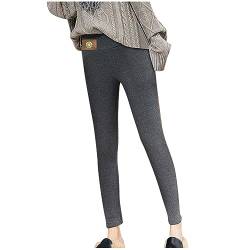 ZWDC Thermo Leggings Damen Winter Gefüttert Jogginghose Sport Baumwolle Thermoleggins Warme Fleece Sweatpants High Waist Elastische Freizeithose mit Neuartige Muster Strumphosen Yogahosen von ZWDC