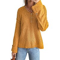 ZWY Longpullover Modischer Pullover für Damen im Herbst und Winter mit losen Knöpfen von ZWY