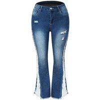ZWY Umstandsjeans Damen Bootcut-Jeans Stretch Jeanshose Straight-Jeans Schlagjeans von ZWY