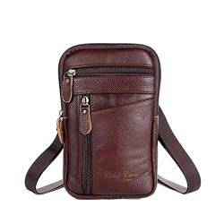 1pc Mehrzweck Casual Männer Leder Telefon Tasche Gürtel Diebstahl Reißverschluss Crossbody Geldbörse Pack Taille Tasche O7T3 Mode Shou Mode, coffee von ZXCVWWE