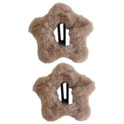 2PCS Nette Plüsch Stern Haarspangen Für Frauen Mädchen Kinder Braun Beige Seite Haarnadeln Mode Pony Y2K Zubehör Clip Haar von ZXCVWWE