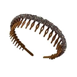 Bling Strass Beflockung Stirnband Glitzernde Kristall Stirnbänder für Frauen Haarreifen Kamm Damen Stirnbänder Zähne von ZXCVWWE