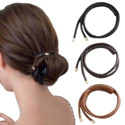 Frauen PU Leder Haar Krawatten Pferdeschwanz Flechten Stand Französisch Für Krawatten Haar Stil De Bind Haar Haar Dreadlock Band Bands E9V5 von ZXCVWWE