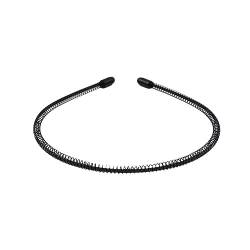 Gewelltes Stirnband Mode Herren Frauen Haarbänder Haar Styling Werkzeuge Zubehör Sport Waschen Unisex Basic Clips Schwarz von ZXCVWWE