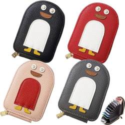 Niedliche Pinguine PU-Kreditkarten-Münzgeldbörse, kreatives Cartoon-Pinguin-Akkordeon-Kartenetui, Pinguin-Kartenhalter, dünne Mini-Geldbörse, mehrere Fächer, Kreditkartenfächer, tragbare von ZXCVWWE