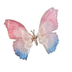 Schmetterlings-Haarspangen, große bewegliche Flügel, Schmetterlings-Haarspangen, bunt, 90er-Jahre, lila, blau, rosa, Schmetterling, Flatter-Clip, niedliches Haar-Accessoire für Mädchen und Frauen von ZXCVWWE