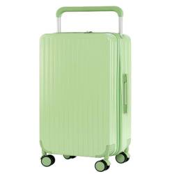 ZXHNB Trolley-Koffer Einfacher Breiter Trolley-Koffer for Damen, Universal-Rollkoffer, Passwortbox, Herren-Unterkunftskoffer Reisekoffer (Color : Green, Size : A) von ZXHNB