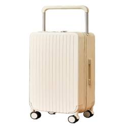 ZXHNB Trolley-Koffer Einfacher Breiter Trolley-Koffer for Damen, Universal-Rollkoffer, Passwortbox, Herren-Unterkunftskoffer Reisekoffer (Color : White, Size : A) von ZXHNB