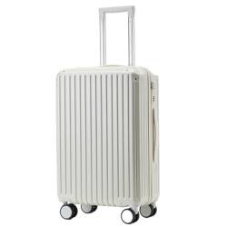 ZXHNB Trolley-Koffer Gepäck-Boarding-Koffer, Leichter Studenten-Unterkunftskoffer for Männer Und Frauen, Geräuschloser Trolley-Koffer Reisekoffer (Color : White, Size : A) von ZXHNB