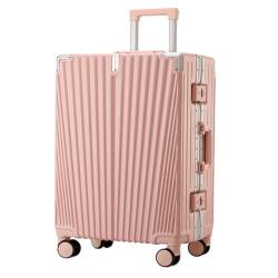 ZXHNB Trolley-Koffer Gepäck Robuster Trolley-Koffer Aluminiumrahmen Boarding-Koffer Universalrad Trocken- Und Nasstrennkoffer Reisekoffer (Color : Pink, Size : A) von ZXHNB