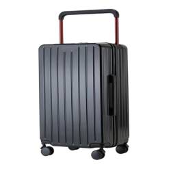 ZXHNB Trolley-Koffer Gepäck Universal Wheel Box Reißverschluss Trolley Box Passwort Box Männer Und Frauen Reisen Leder Koffer Koffer Reisekoffer (Color : Black, Size : C) von ZXHNB