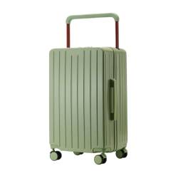 ZXHNB Trolley-Koffer Gepäck Universal Wheel Box Reißverschluss Trolley Box Passwort Box Männer Und Frauen Reisen Leder Koffer Koffer Reisekoffer (Color : Green, Size : C) von ZXHNB