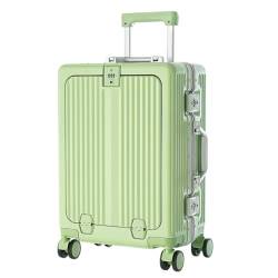 ZXHNB Trolley-Koffer Modischer Koffer Mit Frontöffnung, Damen-Trolley, Studenten-Boarding-Koffer, Universelles Rad, Passwort-Box Reisekoffer (Color : Green, Size : A) von ZXHNB