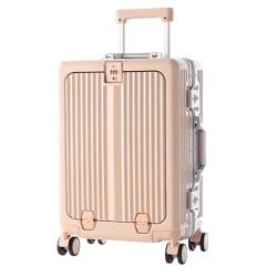 ZXHNB Trolley-Koffer Modischer Koffer Mit Frontöffnung, Damen-Trolley, Studenten-Boarding-Koffer, Universelles Rad, Passwort-Box Reisekoffer (Color : Pink, Size : A) von ZXHNB