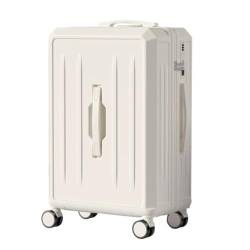 ZXHNB Trolley-Koffer Studentenkoffer, Multifunktionaler Trolley-Koffer, Robuster Reisekoffer for Frauen, Passwortbox, Boarding-Koffer Reisekoffer (Color : White, Size : A) von ZXHNB