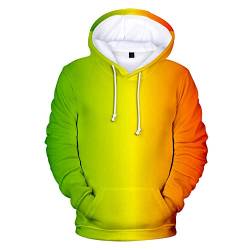 ZXTDD Print Kapuzenpullover 3D Hoodie Männer Und Frauen Kette Sweatshirt Farbverlauf Hoodie Männer Einfarbige Hoodie Regenbogen Top-15_L. von ZXTDD