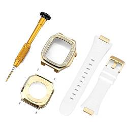 ZXZZNO Diamant-Modifikationsset für Apple Watch Armband 44 mm, 5, 6, 7, 8, Edelstahl-Gummiband und Metallgehäuse, für Apple Watch Armband 45 mm, 41 mm, 44MM, Achat von ZXZZNO
