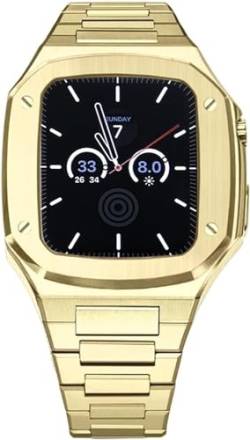ZXZZNO Luxuriöses Business-Luxus-Edelstahl-Mod-Kit, für Apple Watch Serie 8/7/6/5/4/SE, Edelstahl-Armband, Mod Kit-Zubehör, für iWatch 40/41/44/45 mm Upgrade, 45 mm, Achat von ZXZZNO
