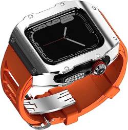 ZXZZNO Mod Kit Edelstahl-Uhrengehäuse und Gummiband, für Apple Watch Ultra 49 mm, Titan-Rahmen, weiches Sportuhrenarmband und Metallschnalle, Uhrenzubehör für Damen und Herren, For 49mm, Achat von ZXZZNO