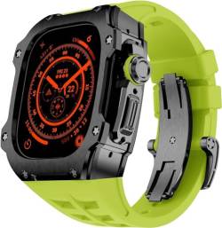 ZXZZNO RM-Stil Edelstahl-Uhrengehäuse + Gummi-Uhrenarmband, Mod-Kit, für Apple Watch Ultra 8, 49 mm, DIY-Modifikation, Sport-Gummi-Ersatzarmband, Mod-Kit, Zubehör, For Ultra 49MM, Achat von ZXZZNO