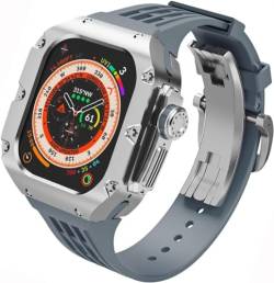 ZXZZNO Titan-Uhrengehäuse, Gummiband, Mod-Kit, für Apple Watch Ultra2 Ultra8 49 mm Serie, RM-Stil, Herren-Metallabdeckung, Uhrenarmband, Ersatzzubehör, für iWatch 49 mm, For Ultra 49MM, Achat von ZXZZNO