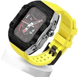 ZXZZNO Ultra 49 mm Fluorkautschuk-Uhrenarmband + Kohlefaser-Uhrengehäuse, Kohlefaser-Modifikationsset, für Apple Watch, Ersatzarmband, für iWatch 8, 7, 6, 5, 4, SE, 45 mm, 44 mm, 45 mm, Achat von ZXZZNO
