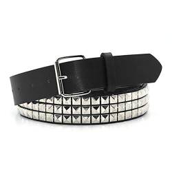 ZYHO Airlove 3 Row Pyramid Studded Stud Black Belt von ZYHO