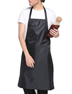 ZYHstore Unisex PVC Wasserdicht Schürze, Öl resistent Kochschürze, Verstellbarem Küchenschürze, Grillschürze, latzschürze, Küchenschürze für Frauen Männer Chef (Schwarz) von ZYHstore