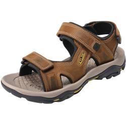 ZYLDK Herren Sandalen Leder Strand Trekkingsandalen Outdoorschuhe Sommer Wanderschuhe Beach Trekkingschuhe Männer Sport-Outdoor Atmungsaktive Sandale Wandersandalen EU39 von ZYLDK