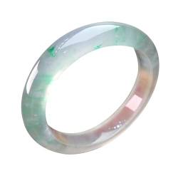 ZYOQYG Jade Armreif Armband für Frauen Mädchen handgeschnitzt weiße Floral Jade Armband kristallklarer (54) von ZYOQYG