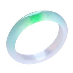 ZYOQYG Natürliche Jade Armreif Armband Für Frauen Authentisches Eis Weiß Floating Green Flat Bars Jade Armband (56) von ZYOQYG